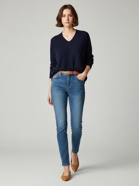 Only Emily High Waist Straight Fit Jeans Medium Blue Denim Size 25